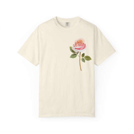 Flower Rose T-Shirt - Casual Vintage Style Tee